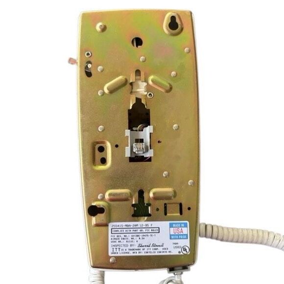 Cortelco ITT White Vintage Touch Tone Wall Phone *Not Tested* - Picture 10 of 11